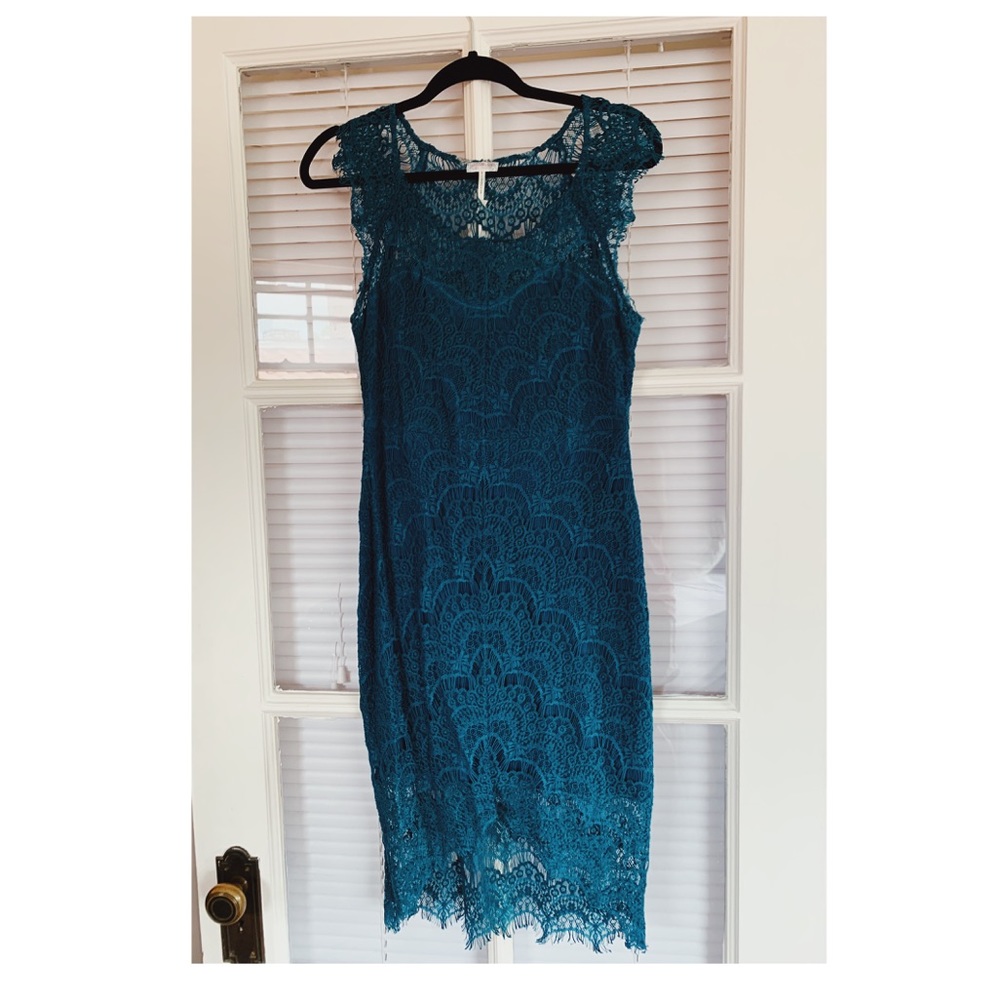 Free People green detail midi dress